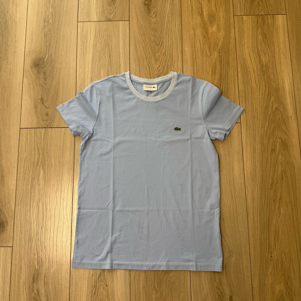 Lacoste Sky Blue Tee with Iconic Logo
